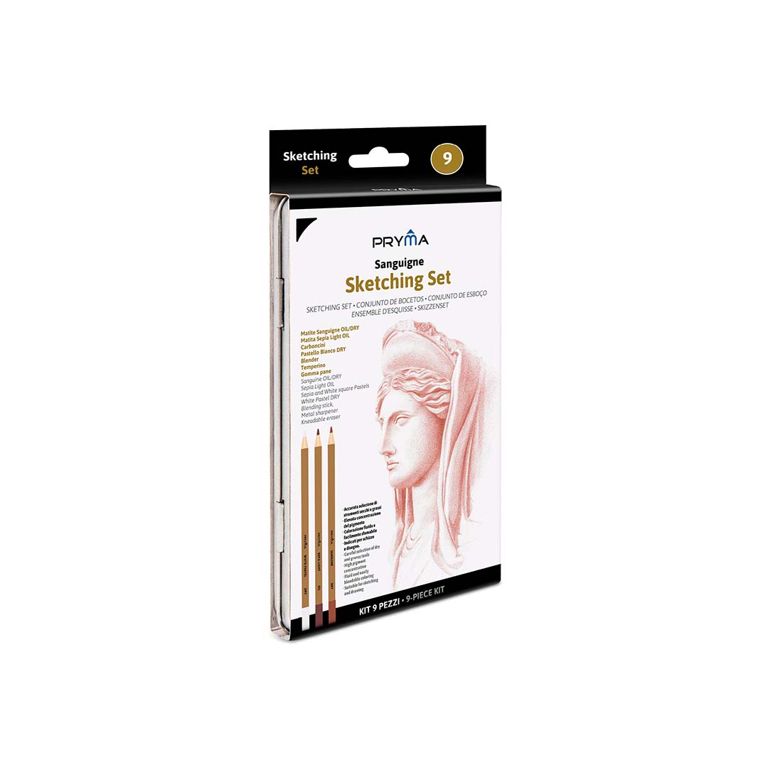 Sanguigne Sketching Set | (Con Temperino e Gomma Pane)