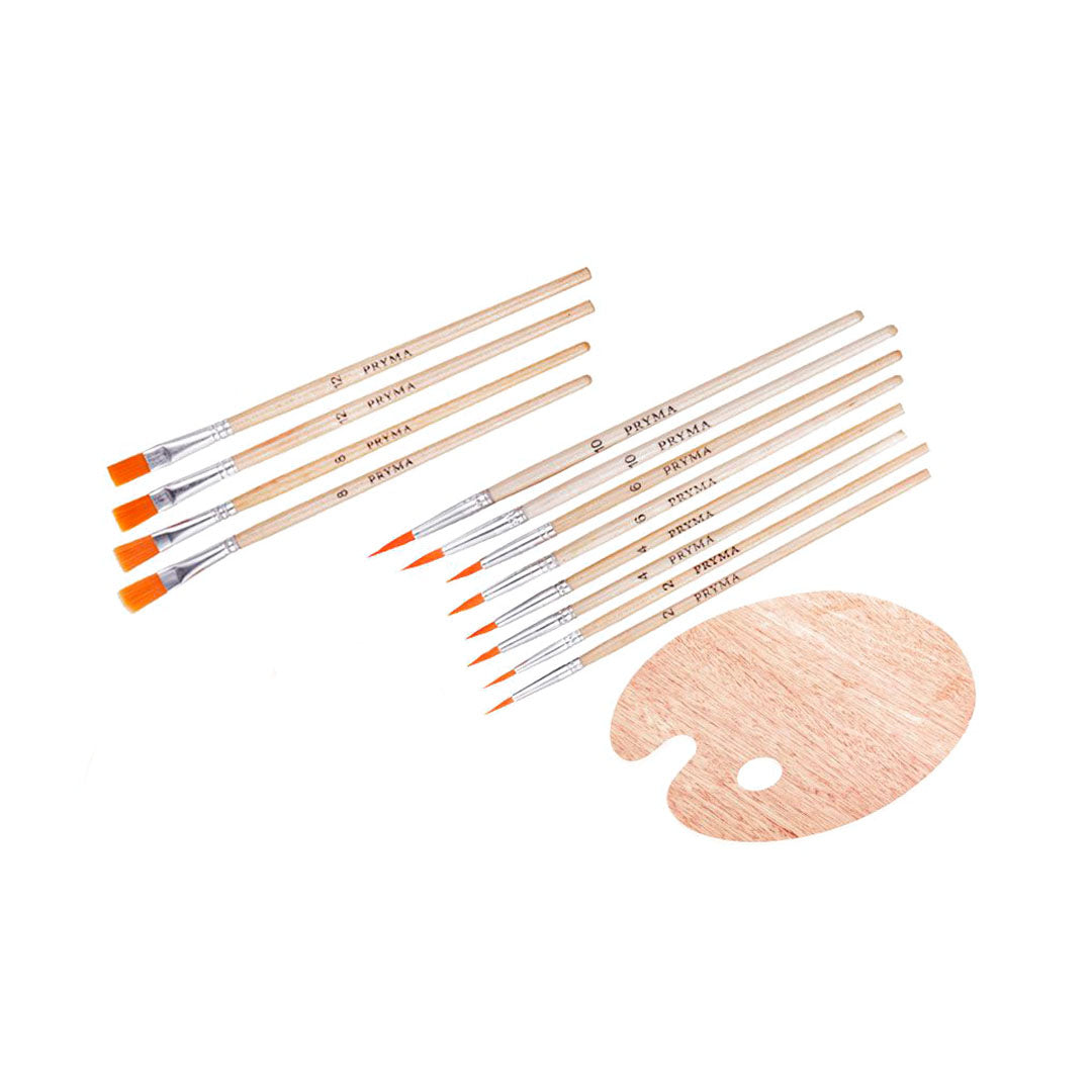 Tavolozza Legno+Pennello Nylon 23.8x29.5 13Pz