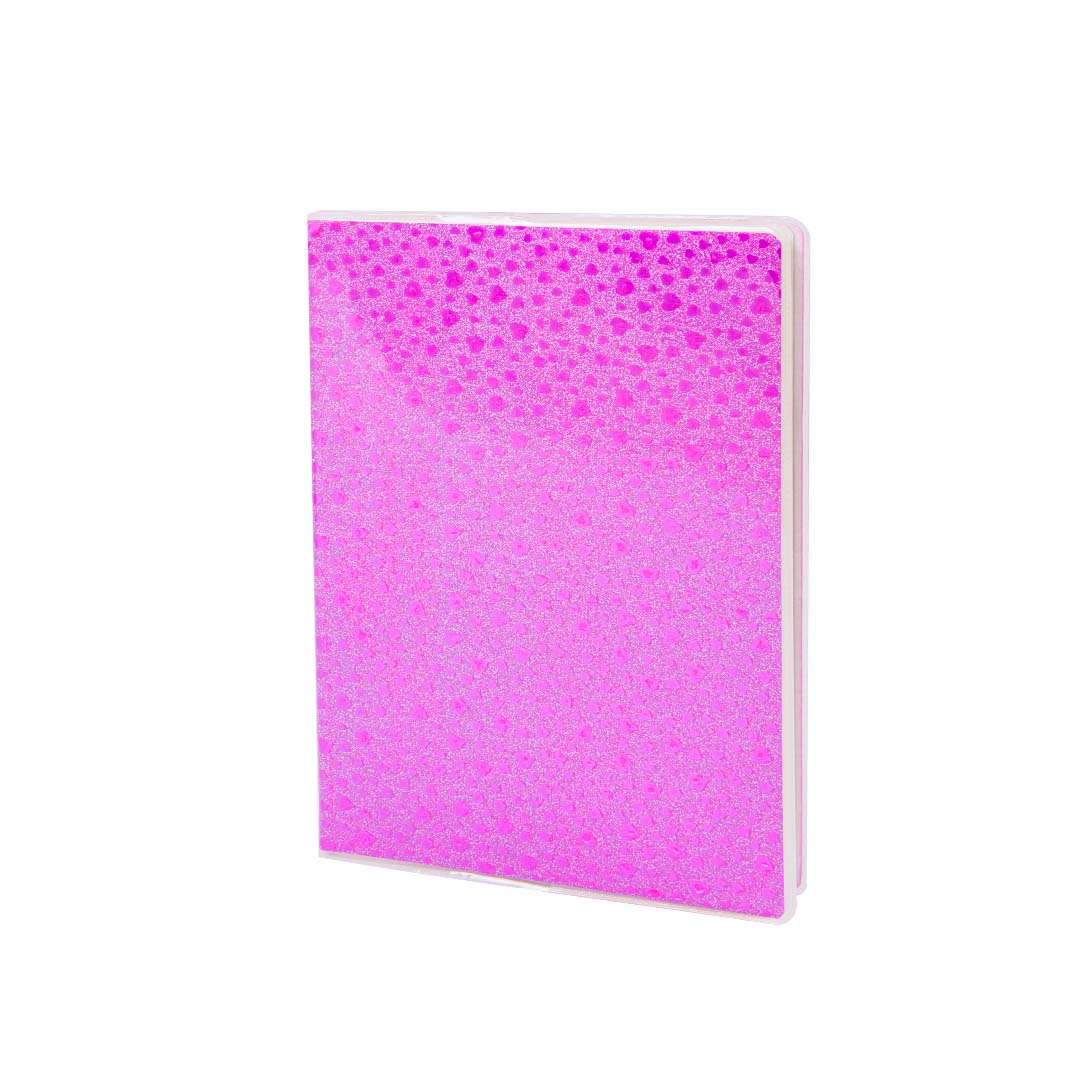 Diario Memobook Copertina Morbida 80 Fogli 205x140mm Fantasia Glitter Cuori Assortiti