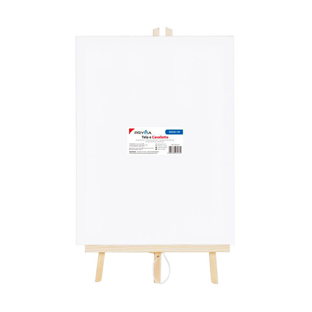 Cavalletto Da Pittura In Legno Con Tela Da 30x40 Cm