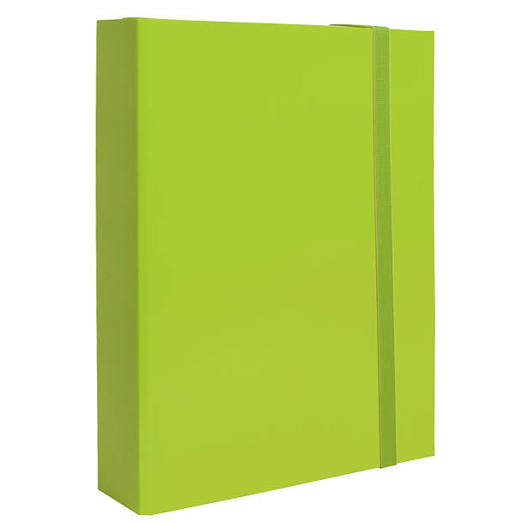 Pryma Cartella con Elastico Piatto 25x35 Cm - Organizzatore Documenti, Design Resistente, Colori Moderni (Verde Chiaro, D5)