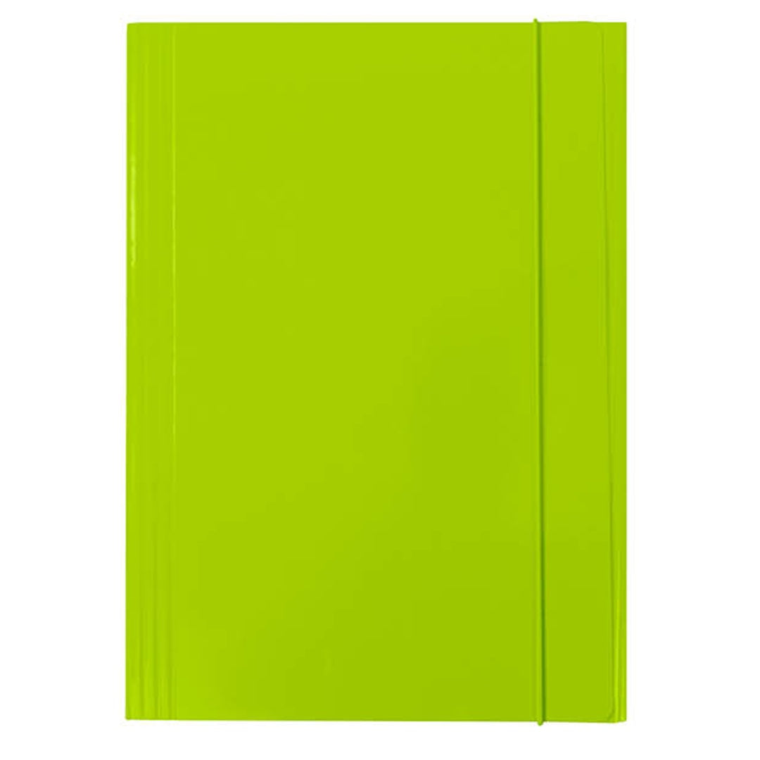 Pryma Cartellina 3L con Elastico 500g - Formato 26x35 cm, Verde Chiaro - Ideale per Documenti, Disegni e Fogli A4 - Materiali Resistenti, Design Pratico