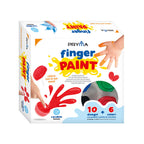 Set Finger Paint - 6 Colori A Dita Con 10 Disegni Pennellino E Mini Palette Per Mescolare
