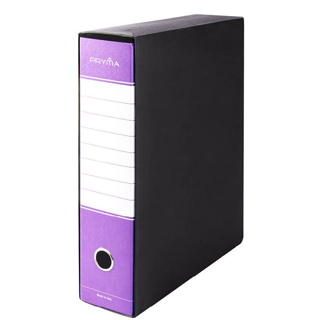 Pryma Registratore Raccoglitore Ufficio con Leva - Raccoglitore Protocolli A4 Robusto per Documenti (Lilla, D8)
