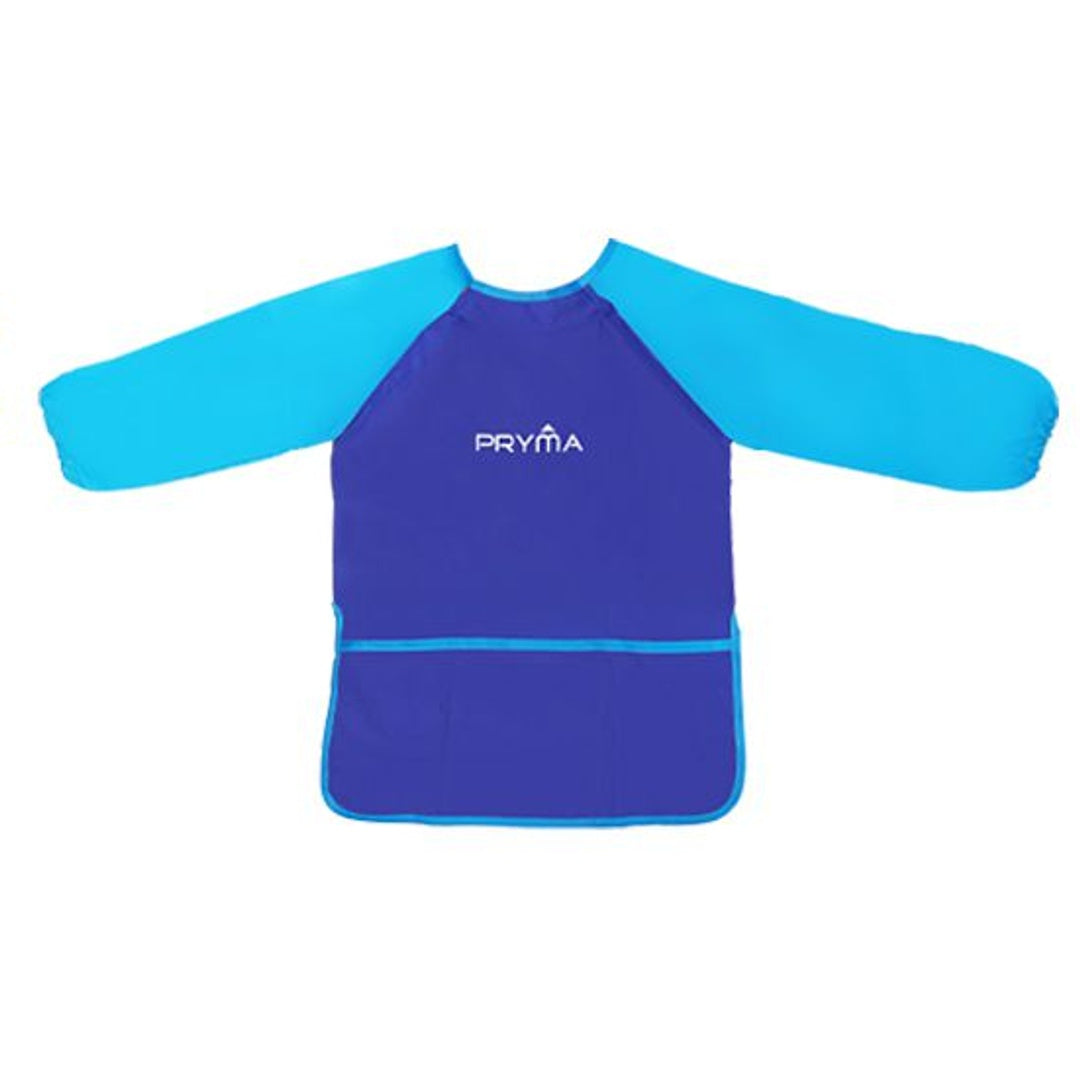 Pryma Grembiule Asilo Pittura – Taglia S, Colore Blu – Protezione per Bambini, Scuola e Attività Creative – Impermeabile, Facile da Indossare e Pulire