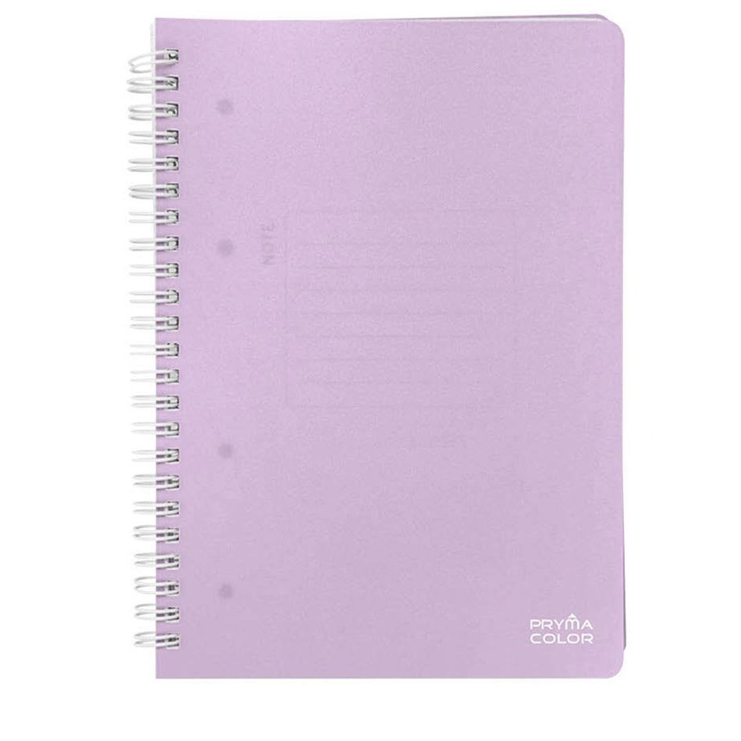 Pryma Quaderno a Spirale A5 con Fori | Copertina in PP Rigida | 80 Fogli, 80g, Quadretti 5mm | Colori Pastello 6 Pz