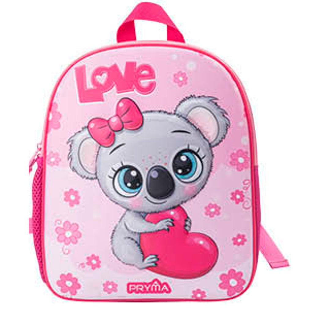 Pryma Zaino Spalla 3D Rilievo Soft Touch 31 X 25.5 X 10 Cm, Scuola Dell'Infanzia e Asilo (Bimba Koala)