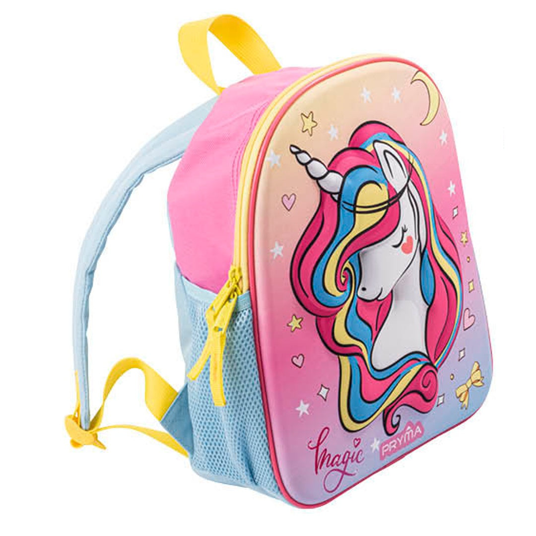 Pryma Zaino Spalla 3D Rilievo Soft Touch 31 X 25.5 X 10 Cm, Scuola Dell'Infanzia e Asilo (Bimba Unicorno)