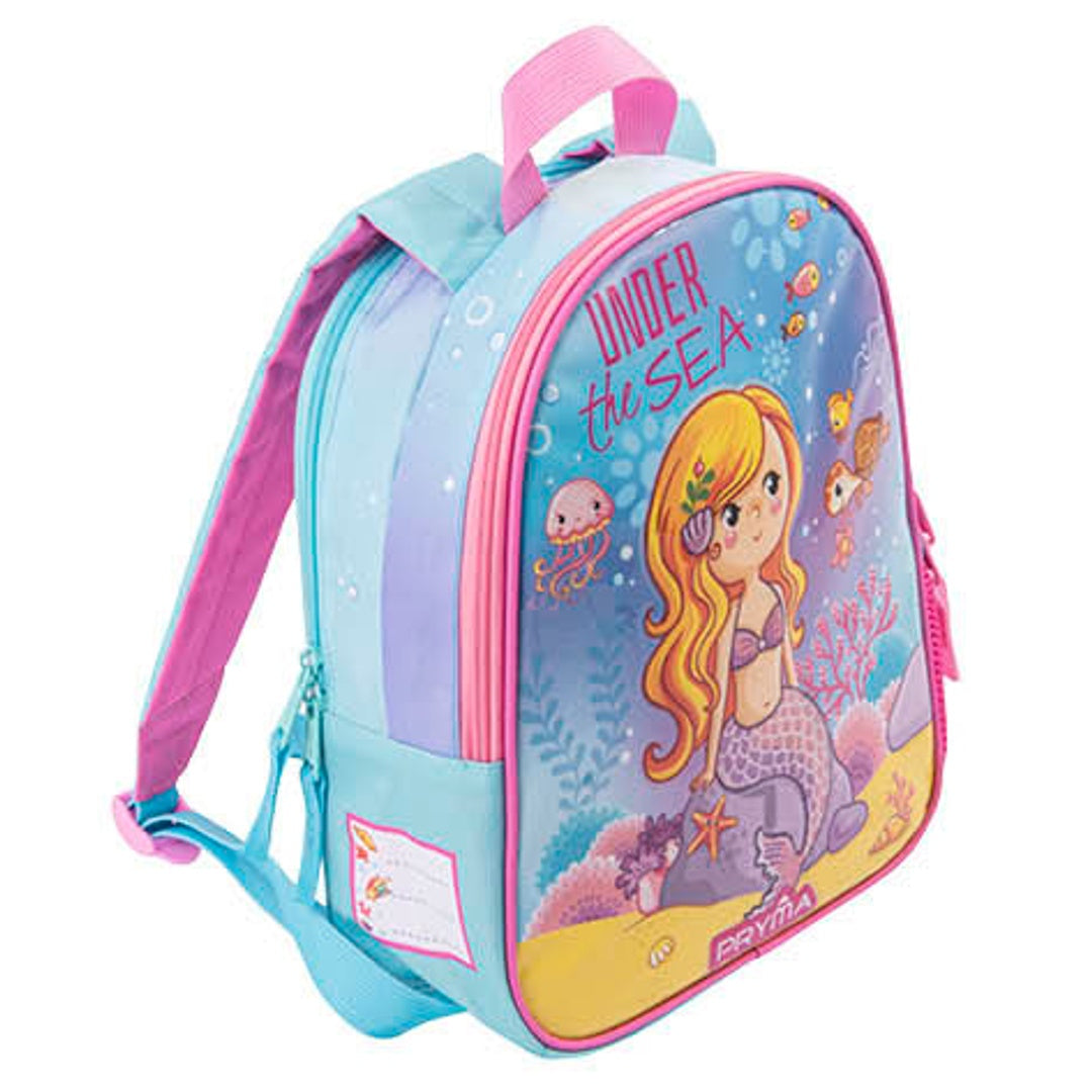 Pryma Zaino Spalla Double Face 30x25x10 cm – Zainetto Bimbo/Bimba per Scuola dell’Infanzia e Asilo – Reversibile con Doppia Fantasia – Leggero, Comodo, Regolabile (Sirena e Unicorno)
