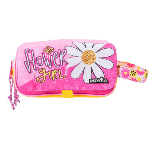 Astuccio Capiente 3 Scomparti, per Scuola Elementare e Media, 3 Zip, Coperchio con Velcro con Etichetta Scrivibile (Margherita Bimba)