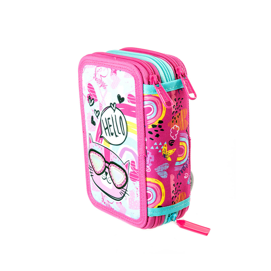 Pryma Astuccio a Tre Scomparti 3Zip Gatto