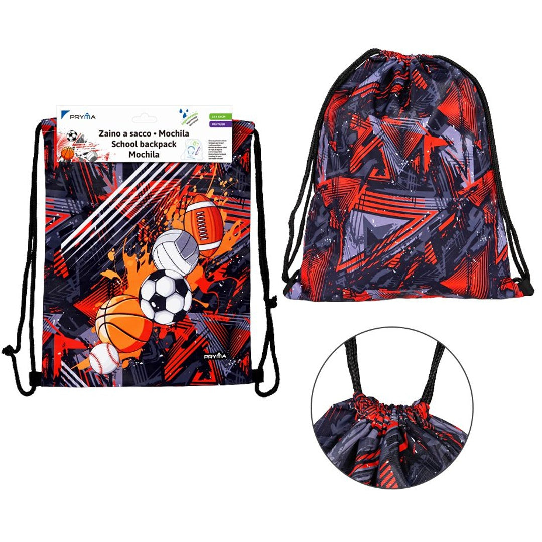 Pryma Zainetto a Sacco, Portatutto, 33 X 43 Cm, (Sport)