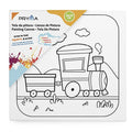 Pryma Tela da Colorare 20x20 cm 4 pz – Disegno pre stampato per Bambini – Tela Pre-stampata per Pittura e Decorazione – Attività Creativa e Educativa (Viaggio)