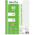 Pryma Ricambi Rinforzati FSC A4 – Confezione 5 Blocchi da 40 Fogli 80 G – Carta per Quaderni ad Anelli, Foratura Universale (Quadretti 4m)