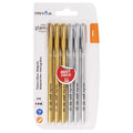 Penna Sfera Glam 1mm - Set 6 Pezzi | Inchiostro Blu e Nero | Scrittura Scorrevole, Design Elegante per Ufficio, Scuola e Casa