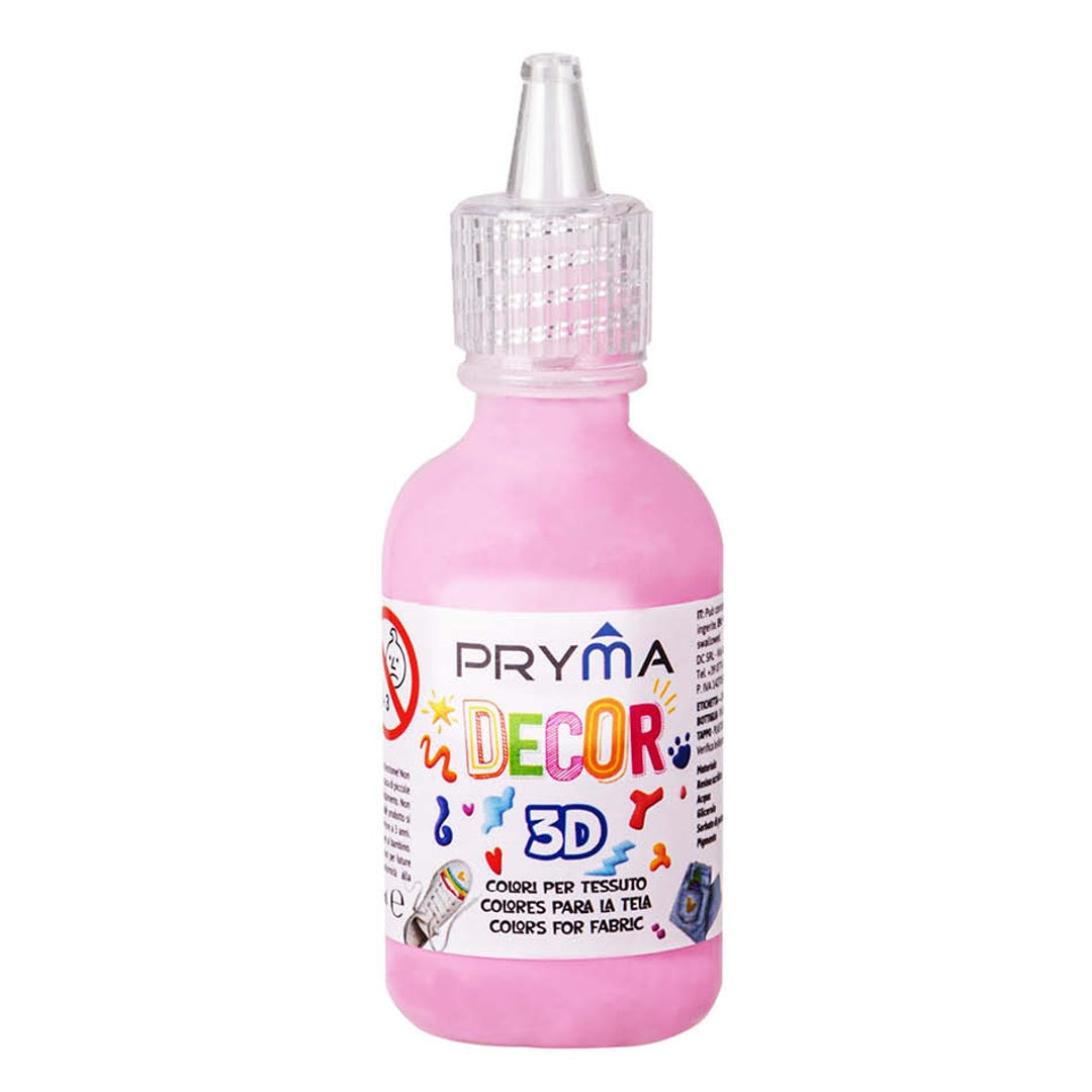 Pryma Colore Tessuto 30ml 6pz – Vernice 3D per Stoffa Paintex, Permanente e Lavabile, Ideale per DIY, Personalizzazione Abbigliamento, Scarpe e Accessori (Rosa)