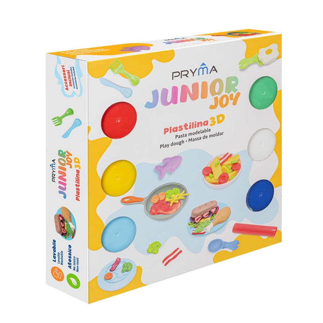 Pryma Plastilina Bambini 6 Colori 28 G + 14 Accessori – Pasta Modellabile Morbida, Atossica e Lavabile (Cucina)