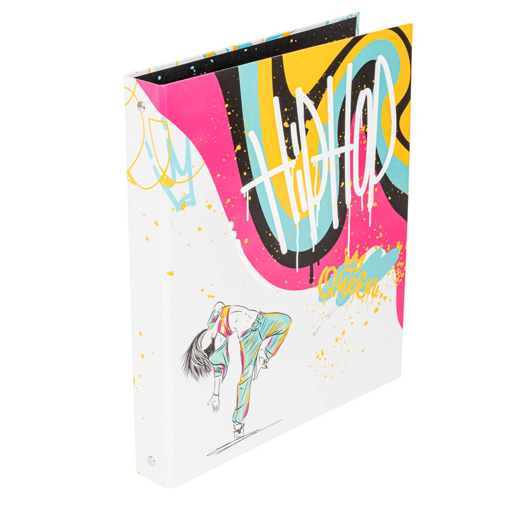 Pryma Raccoglitore 4 Anelli – Quaderno ad Anelli Formato A4 – Copertina Rigida Decorata – Organizer per Scuola, Ufficio e Archivio Documenti (Linea Hip Hop)