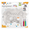 Pryma Occhiali da Colorare per Bambini – Set da 3 in Cartoncino 18,5x11,5 cm + 5 Pennarelli a Inchiostro ad Acqua | Attività Creativa e Didattica (Set 3 Occhiali Leone)