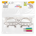 Pryma Occhiali da Colorare per Bambini – Set da 3 in Cartoncino 18,5x11,5 cm + 5 Pennarelli a Inchiostro ad Acqua | Attività Creativa e Didattica (Set 3 Occhiali Ufo)