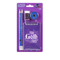 Pryma Kit Blocco Note Viola – Taccuino a Righe con 40 Fogli, 2 Matite, 1 Gomma e 1 Temperino, Set Cancelleria per Scuola, Appunti, Disegno, Casa e Ufficio
