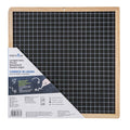 Pryma Lavagna Nera Quadrettata 25x25 Cm – Cornice in Legno Naturale – Lavagna Didattica per Bambini e Ufficio – Scrittura con Gessetti