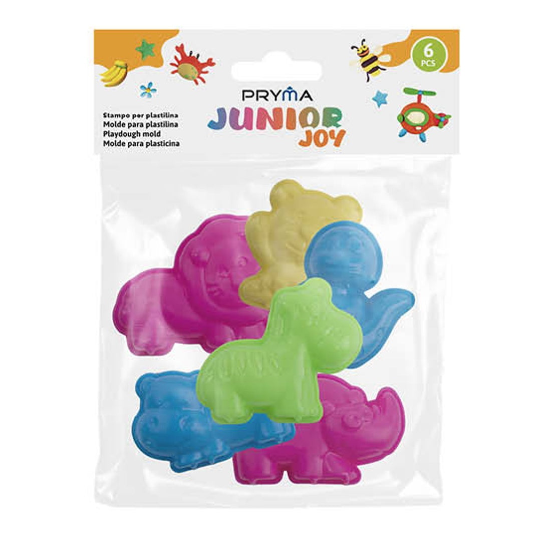 PRYMA Stampi per Plastilina Bambini 6 Pezzi – Formine Assortite per Pasta Modellabile – Accessori Creativi per Giochi Educativi e Attività Manuali – Set Stampi Animali per Bambini