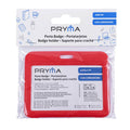Pryma Portabadge con Corda 10x8 cm – Set da 12 Pezzi – Porta Badge Trasparente con Cordoncino a Clip – Alloggiamento Badge 8,5x5,4 cm – Ideale per Ufficio, Scuola, Eventi (Rosso)