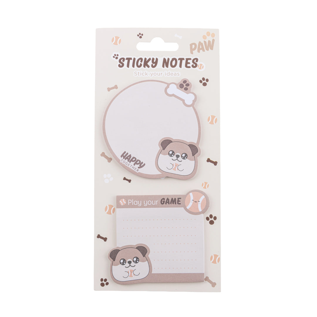 PRYMA Linea Paw Memo Stick e Foglietti Adesivi, 8x7.6cm (60 Fogli) – Blocchetto Note Sagomato a Stella e Righe a Tema Ga