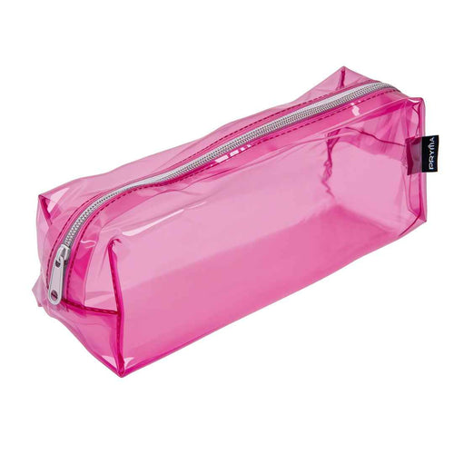 Astuccio in PVC Trasparente Rosa – 21x5x7cm
