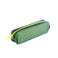 PRYMA Astuccio Slim in Tessuto Mesh Giallo, 20x4.5x4.5cm – Portapenne a Rete con Cerniera Fluo, Organizer Traspirante e 