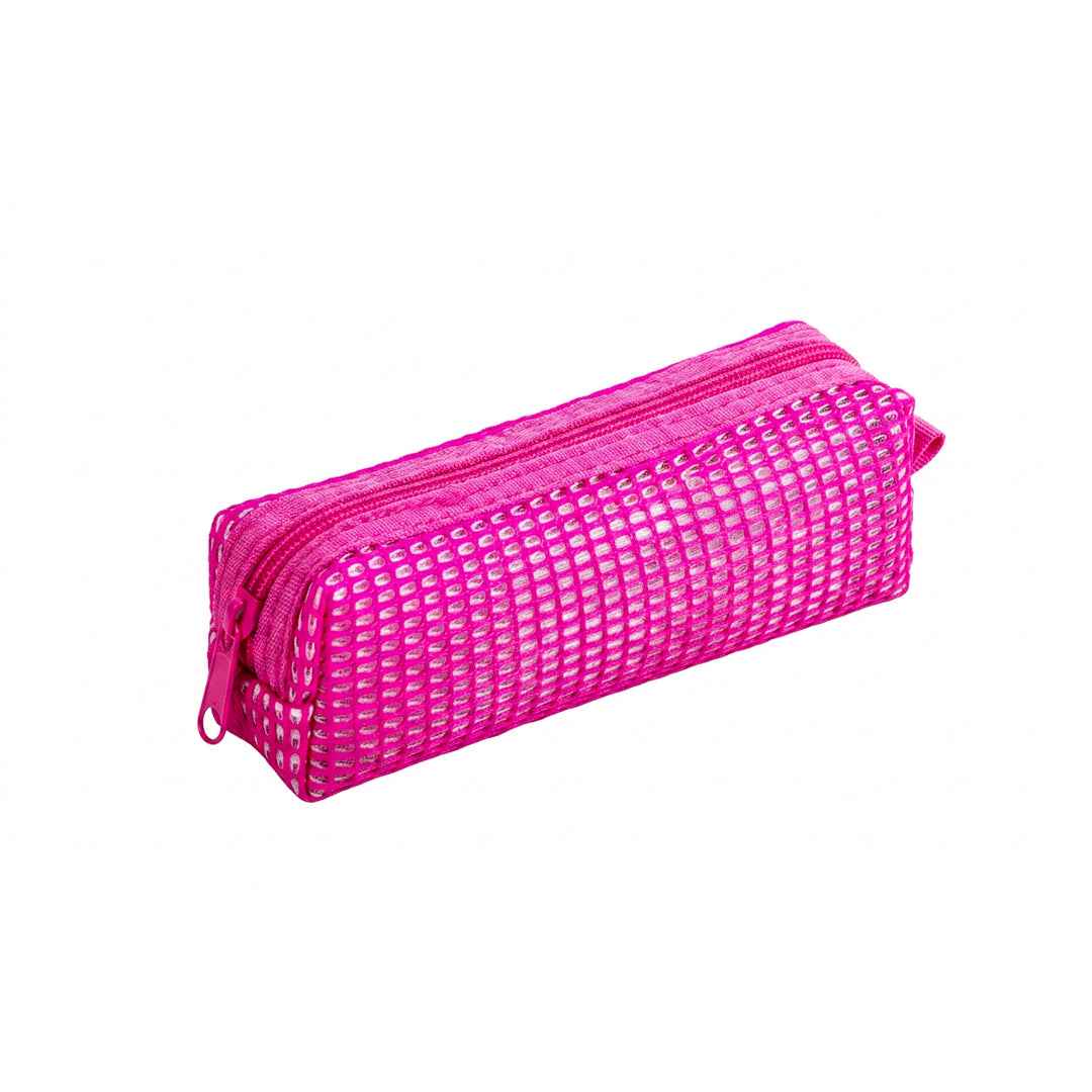 Astuccio Slim in Tessuto Mesh Rosa – 20x4.5x4.5cm fluo
