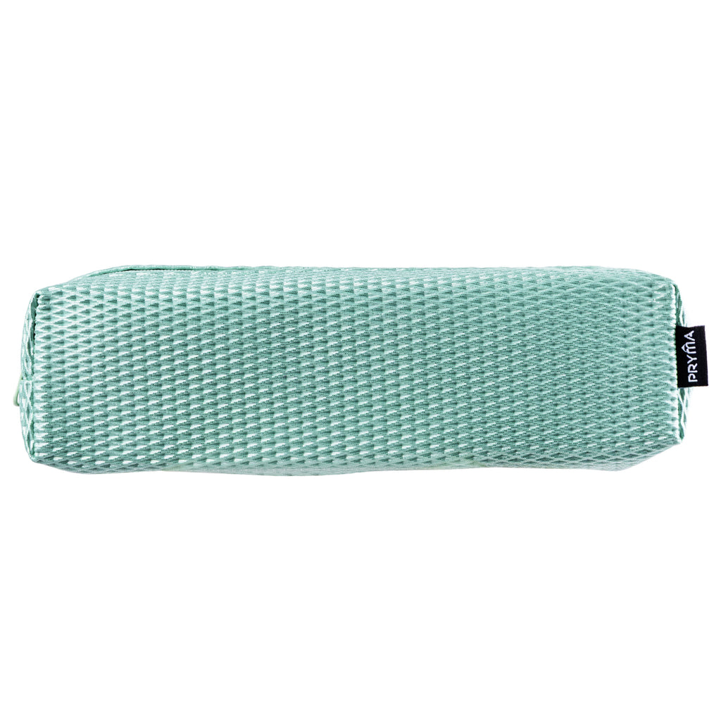PRYMA Astuccio Slim in Tessuto Mesh Celeste, 20x4.5x4.5cm – Portapenne a Rete con Cerniera, Organizer Traspirante e Resi