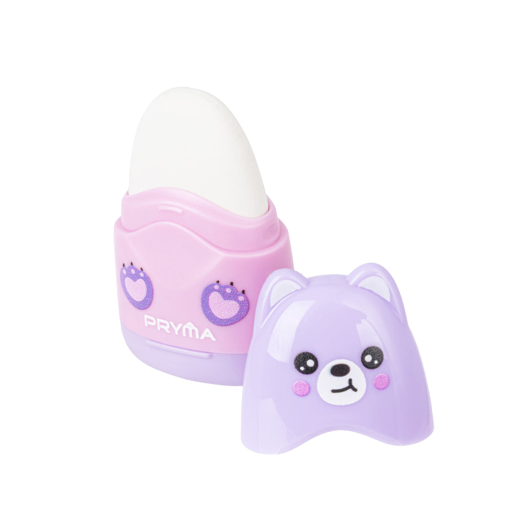 Gomma e Temperino 1 Foro Kawaii Lilla (Orsetto) - Pryma