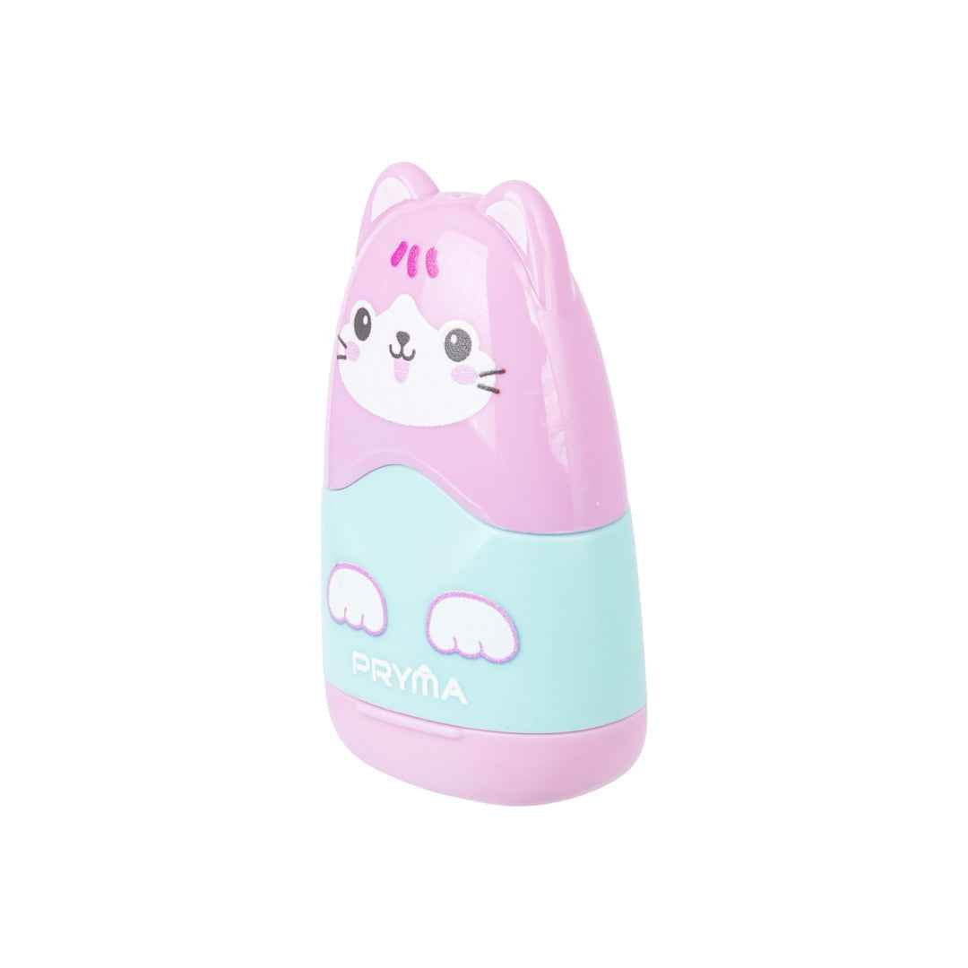 Gomma e Temperino 1 Foro Kawaii Rosa (Gattino)