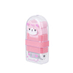 Gomma e Rullo Raccoglipelucchi Kawaii Rosa (Gattino) - Pryma