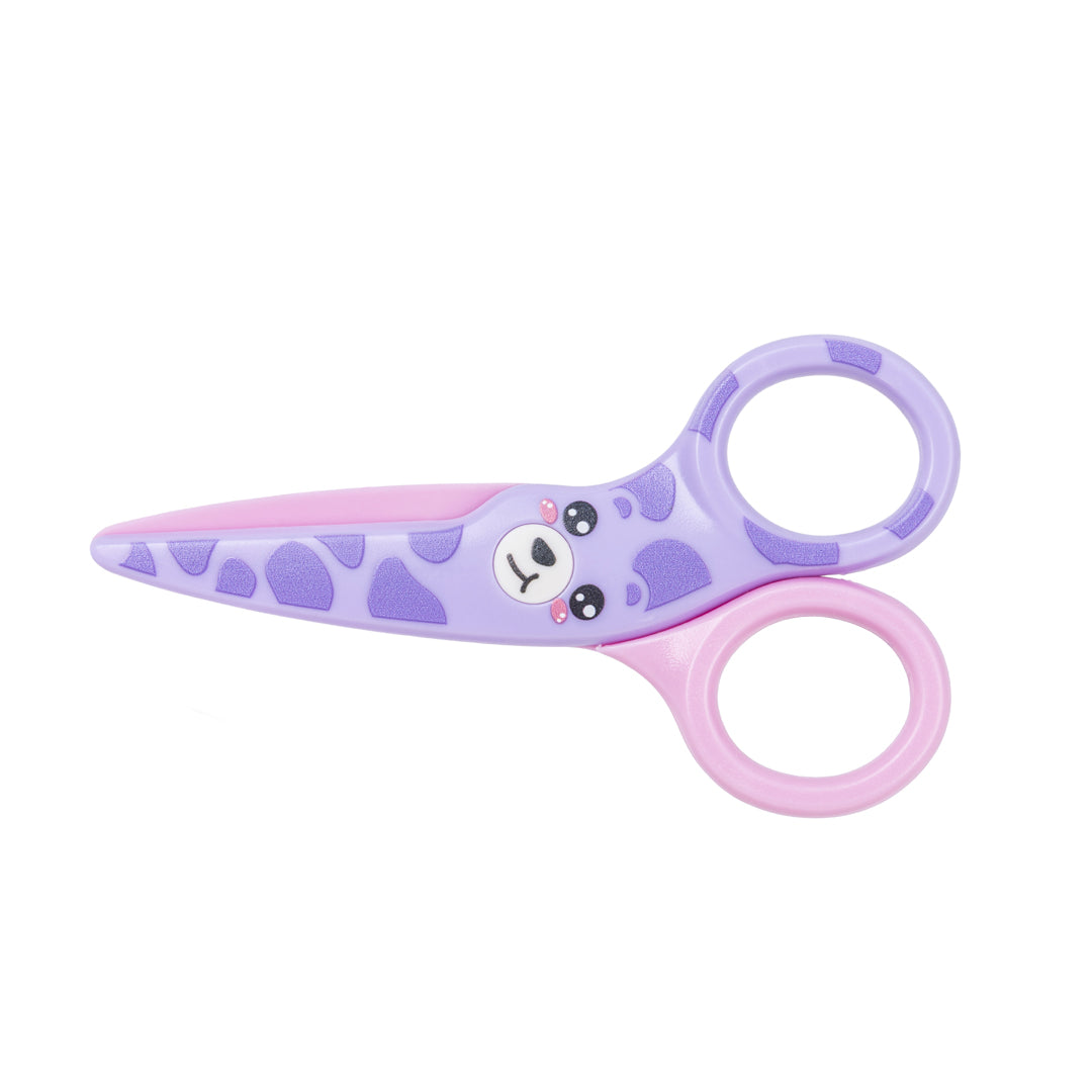 PRYMA Forbici per Bambini Kawaii Viola e Rosa (Cagnolino), 10.5 x 5.5 x 0.7 cm – Forbici Scolastiche con Punta Arrotonda