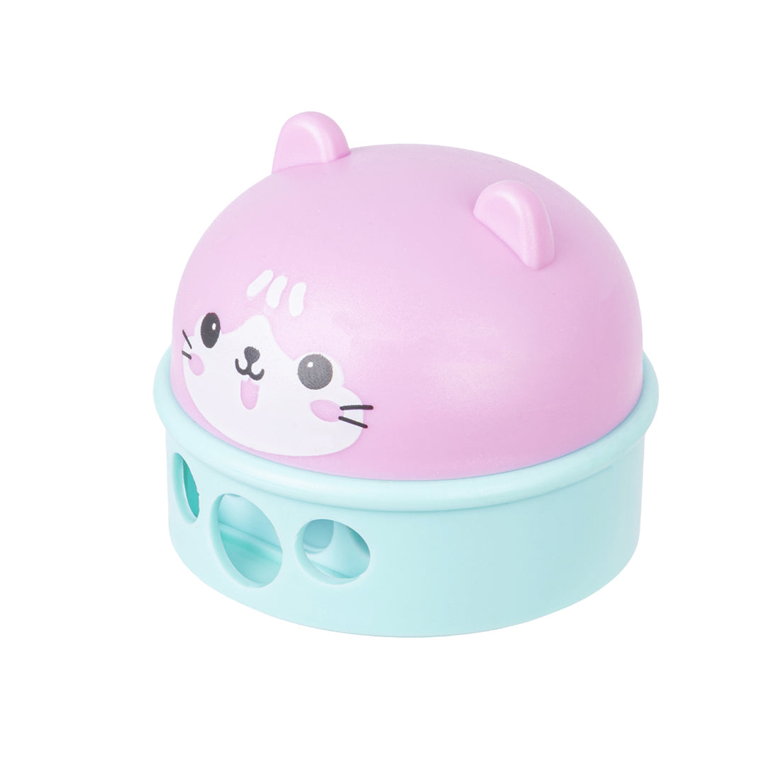 Temperino 3 Fori Kawaii Rosa e Azzurro (Gattino) - Pryma