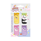 PRYMA Linea Kawaii Set 4 Segnalibri Calamita 3x12cm Assortiti – Segnalibri Magnetici in Plastica Flessibile per Libri, D