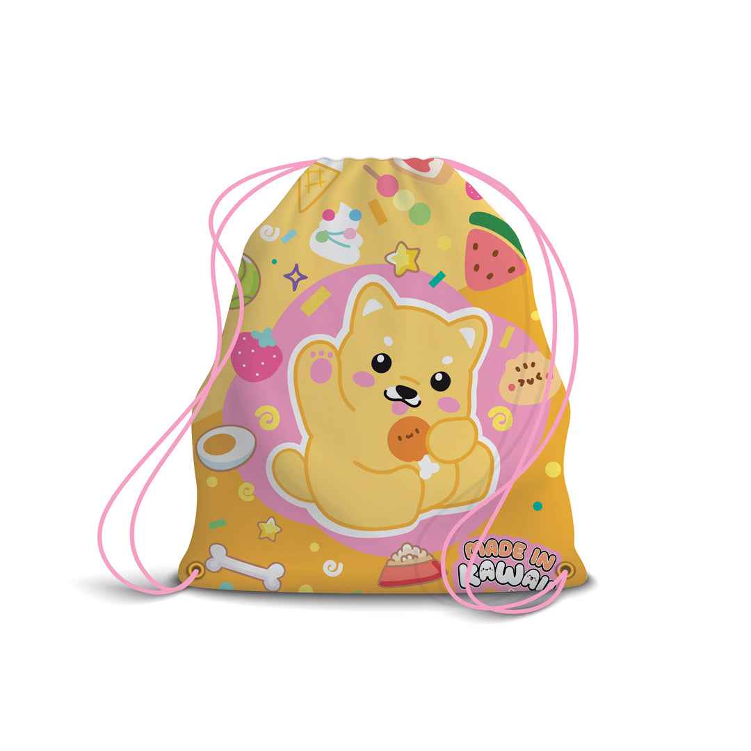 Zaino a Sacco Kawaii Giallo e Rosa (Cagnolino)