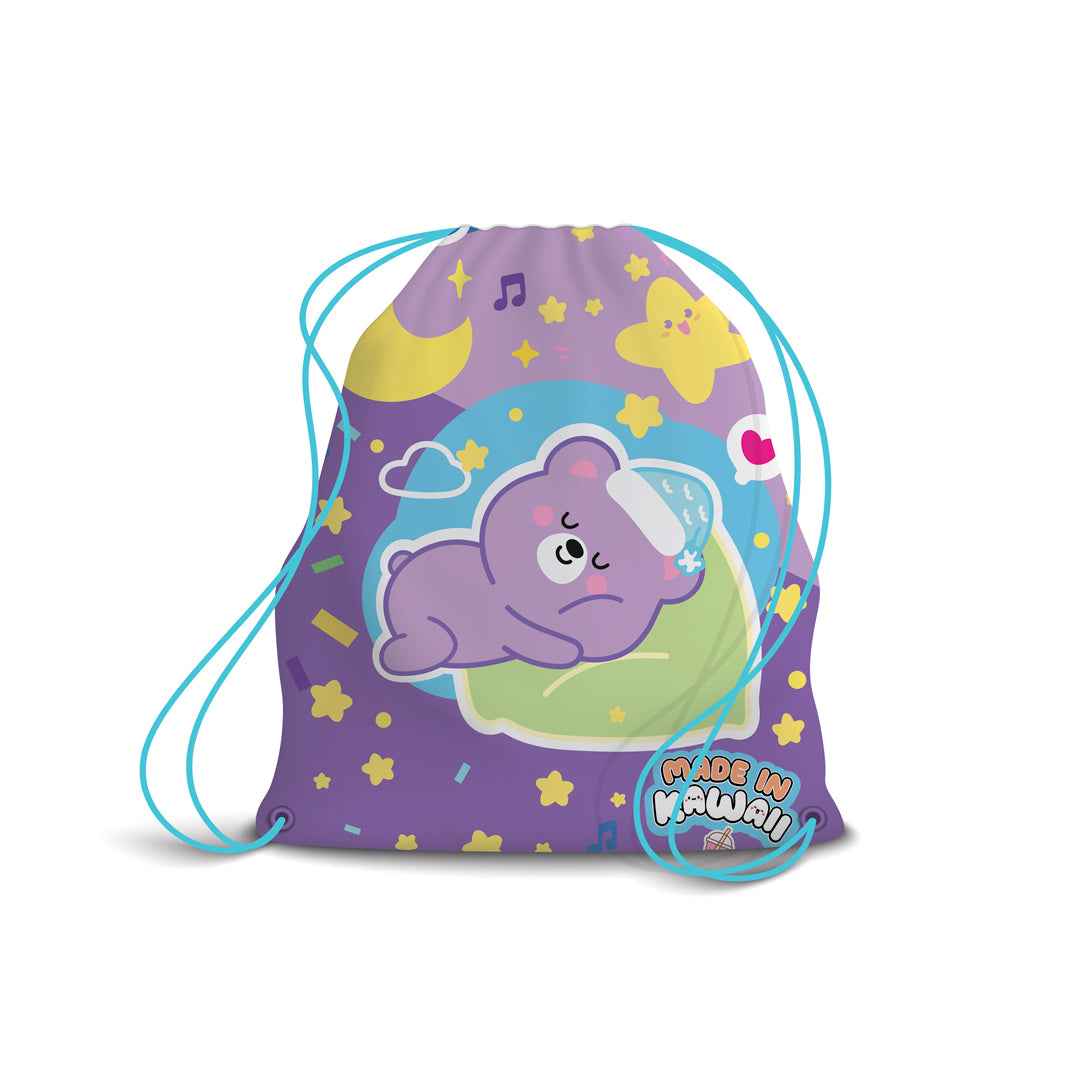 Zaino a Sacco Kawaii Viola e Azzurro (Orsetto)