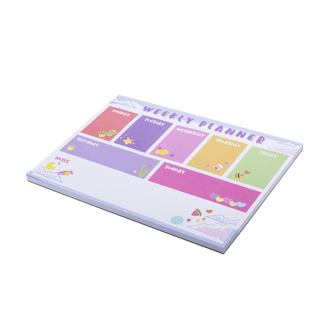 Planner Settimanale Kawaii, Formato A4, 80 Fogli - Pryma