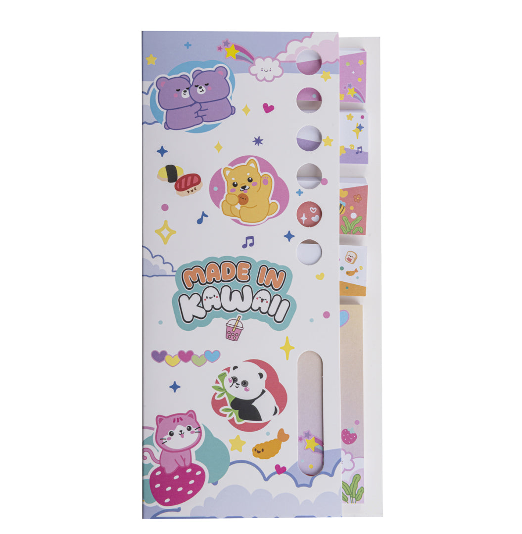 PRYMA Album Memo Stick Kawaii, 11.5 x 23 cm, 40 Fogli – Quaderno con Fogli Adesivi Riposizionabili per Note e Promemoria
