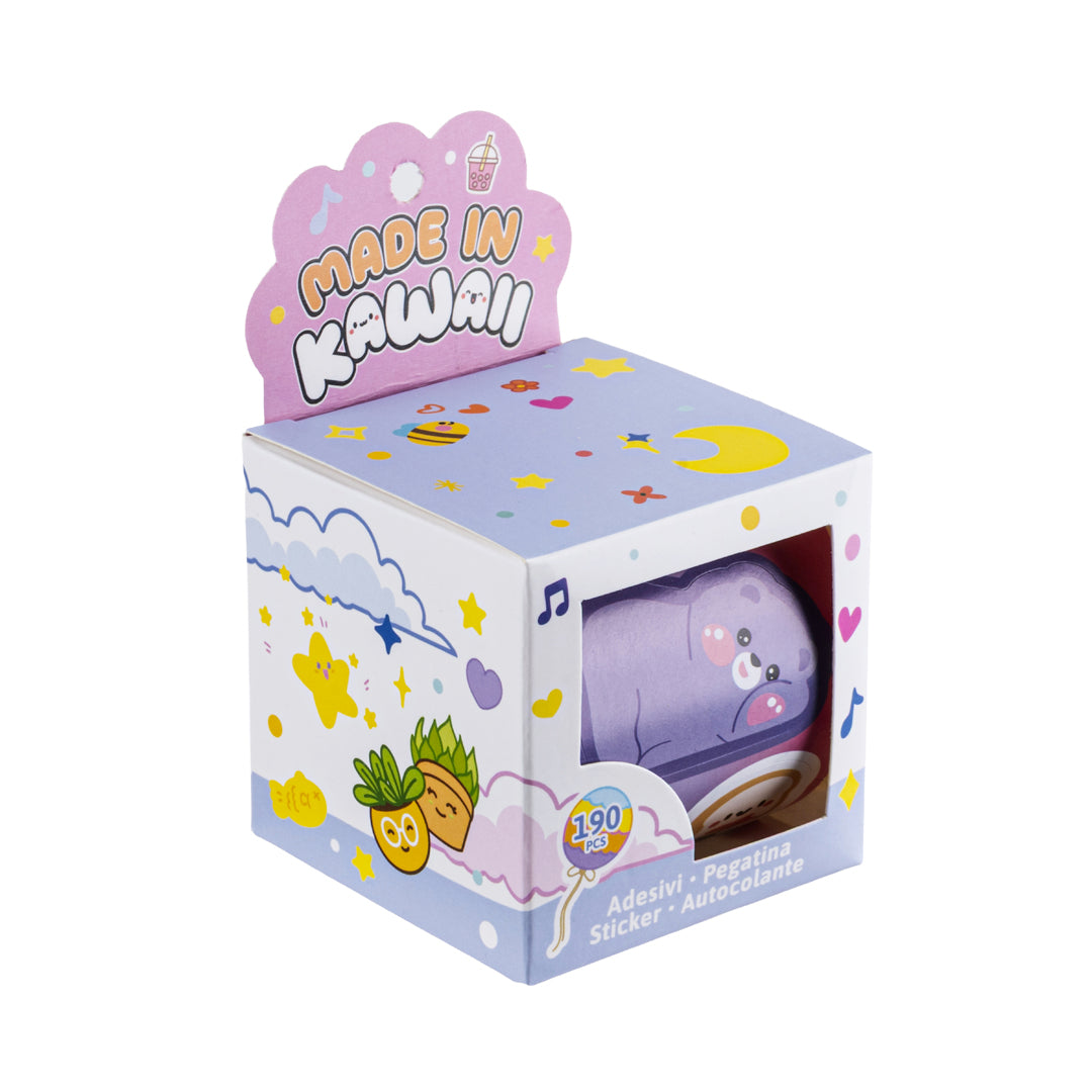PRYMA Set Adesivi Kawaii Lilla, Confezione da 190 Pezzi – Sticker Autoadesivi per Scrapbooking, Diario, Agenda, Notebook