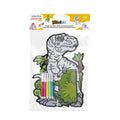 PRYMA Junior Joy Velvet Art Disegno con Velluto a Rilievo per Bambini, 27 x 17 cm – Kit Creativo Dinosauro T-Rex 3D da T