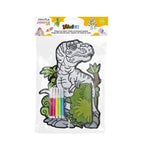 PRYMA Junior Joy Velvet Art Disegno con Velluto a Rilievo per Bambini, 27 x 17 cm – Kit Creativo Dinosauro T-Rex 3D da T