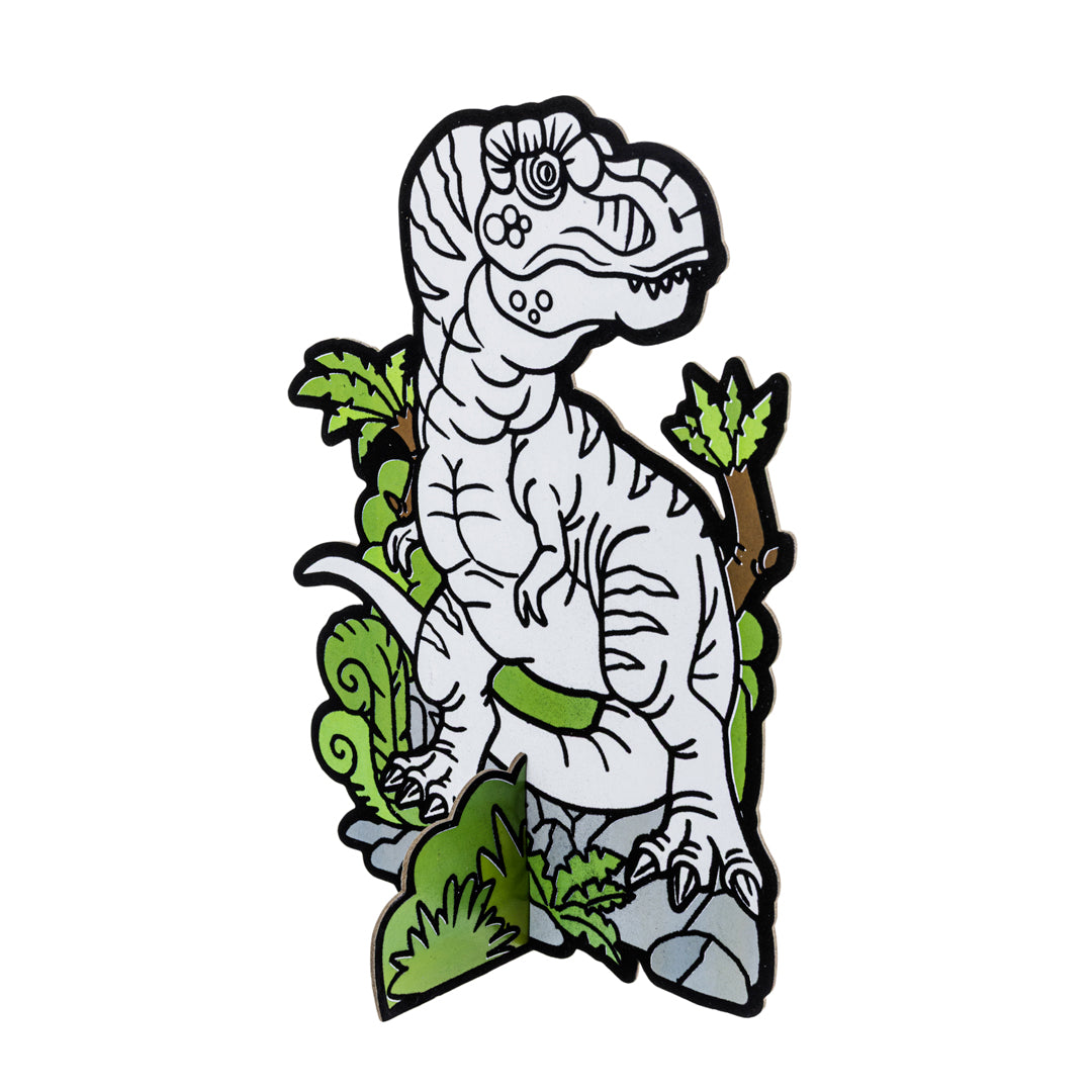 Junior Joy Velvet Art Disegno con Velluto a Rilievo per Bambini – Dinosauro Rex - Pryma
