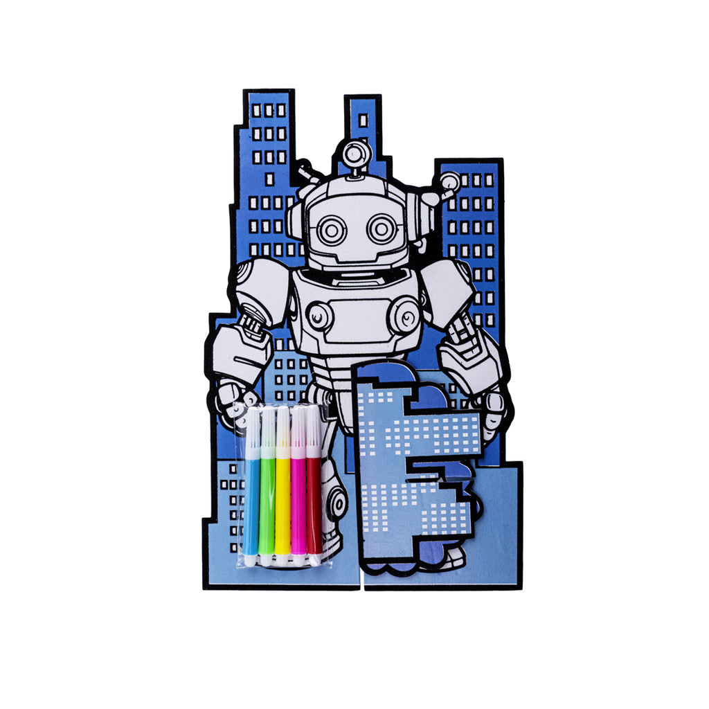 Junior Joy Velvet Art Disegno con Velluto a Rilievo per Bambini – Robot Futurista - Pryma