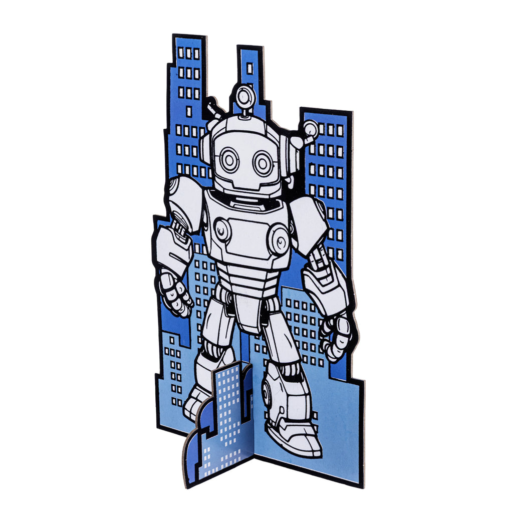 Junior Joy Velvet Art Disegno con Velluto a Rilievo per Bambini – Robot Futurista - Pryma