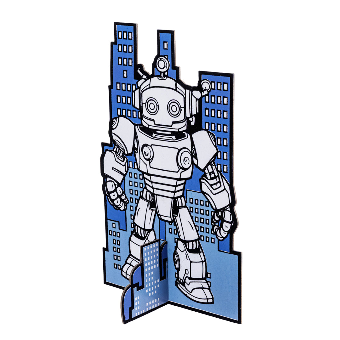 Junior Joy Velvet Art Disegno con Velluto a Rilievo per Bambini – Robot Futurista - Pryma